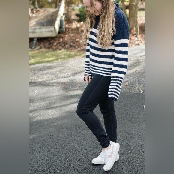 EUC - Derek Lam Sweater Navy and Cream Stripe Knit - Picture 6 of 13